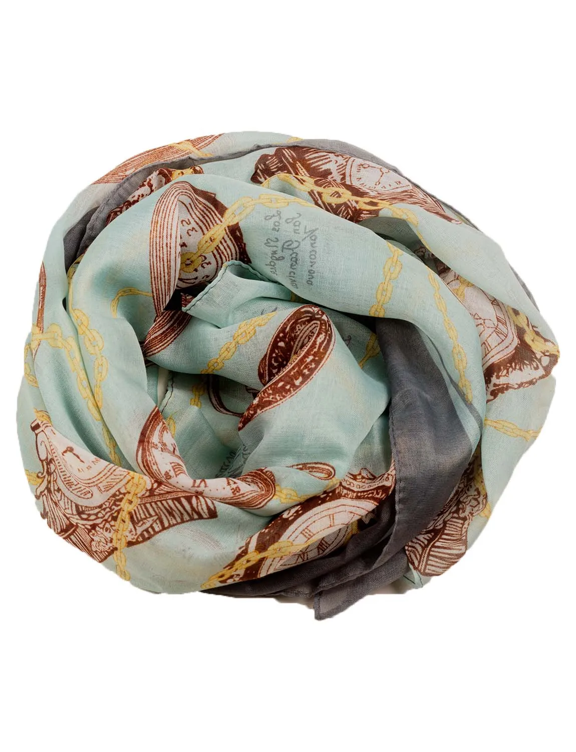 iB-iP Women's Clock Print Stylish Gorgeous Lightweight Large Long Fashion Scarf