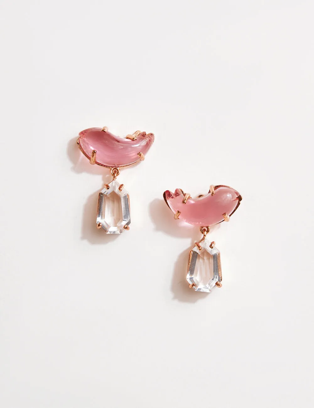 Le Cleo Drop Earrings in Vintage Rose