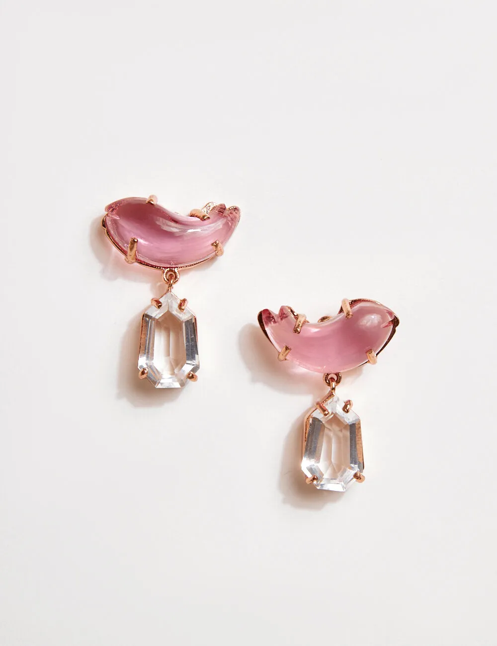 Le Cleo Drop Earrings in Vintage Rose