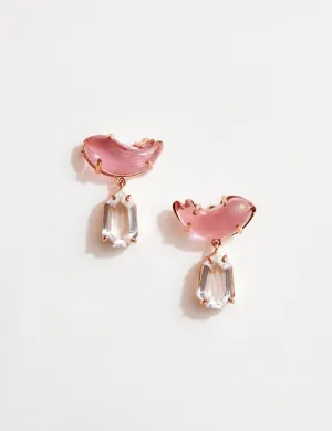 Le Cleo Drop Earrings in Vintage Rose