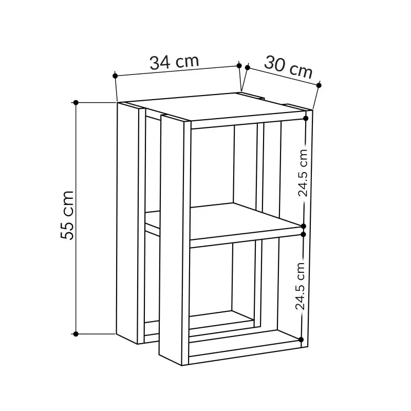 Lonie Modern Bedside Table Bedroom Furniture Width 34cm