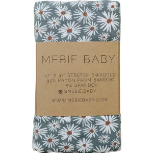 Mebie Baby Bamboo Swaddle - Dark Green Daisy