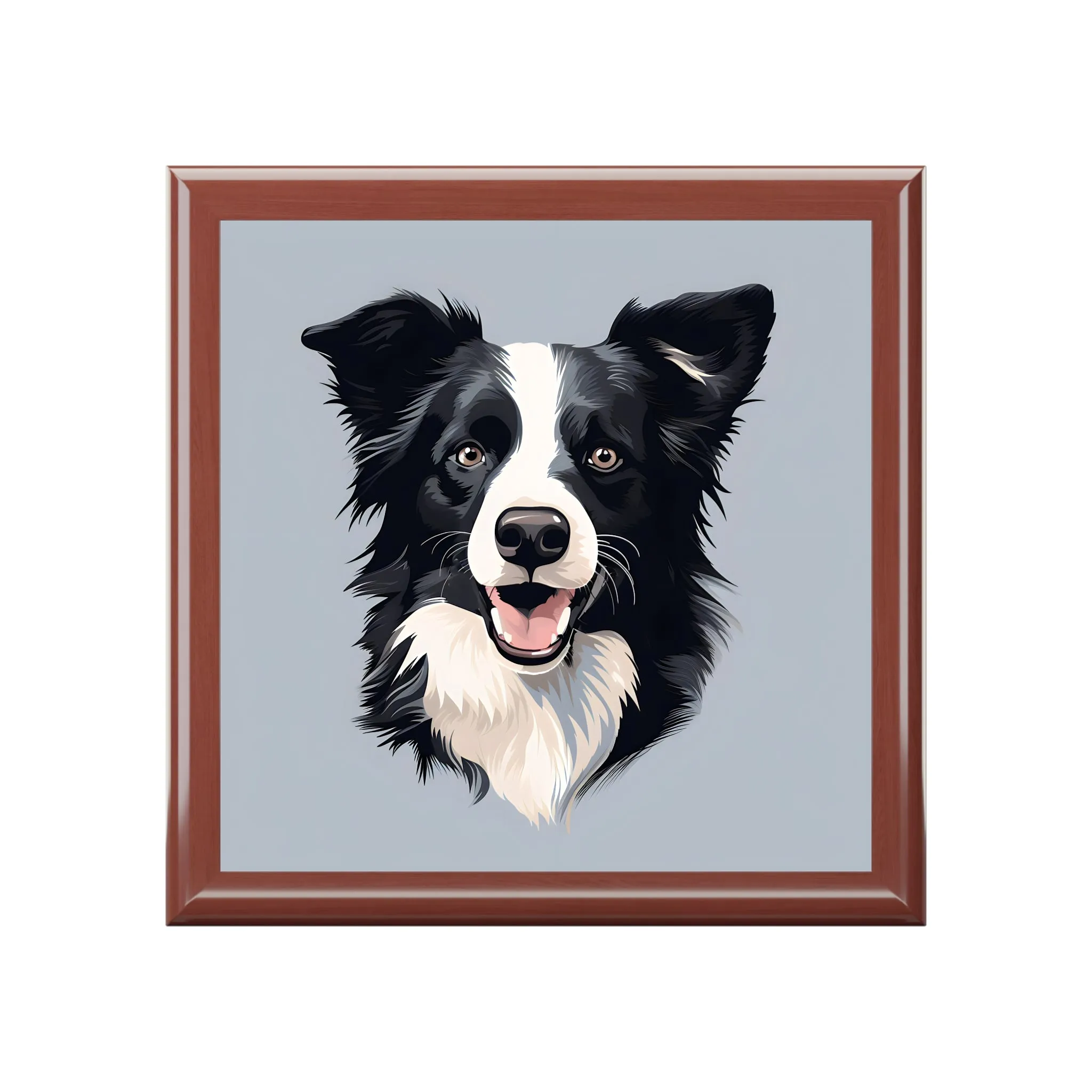 Minimalism Border Collie Art Print Gift and Jewelry Box