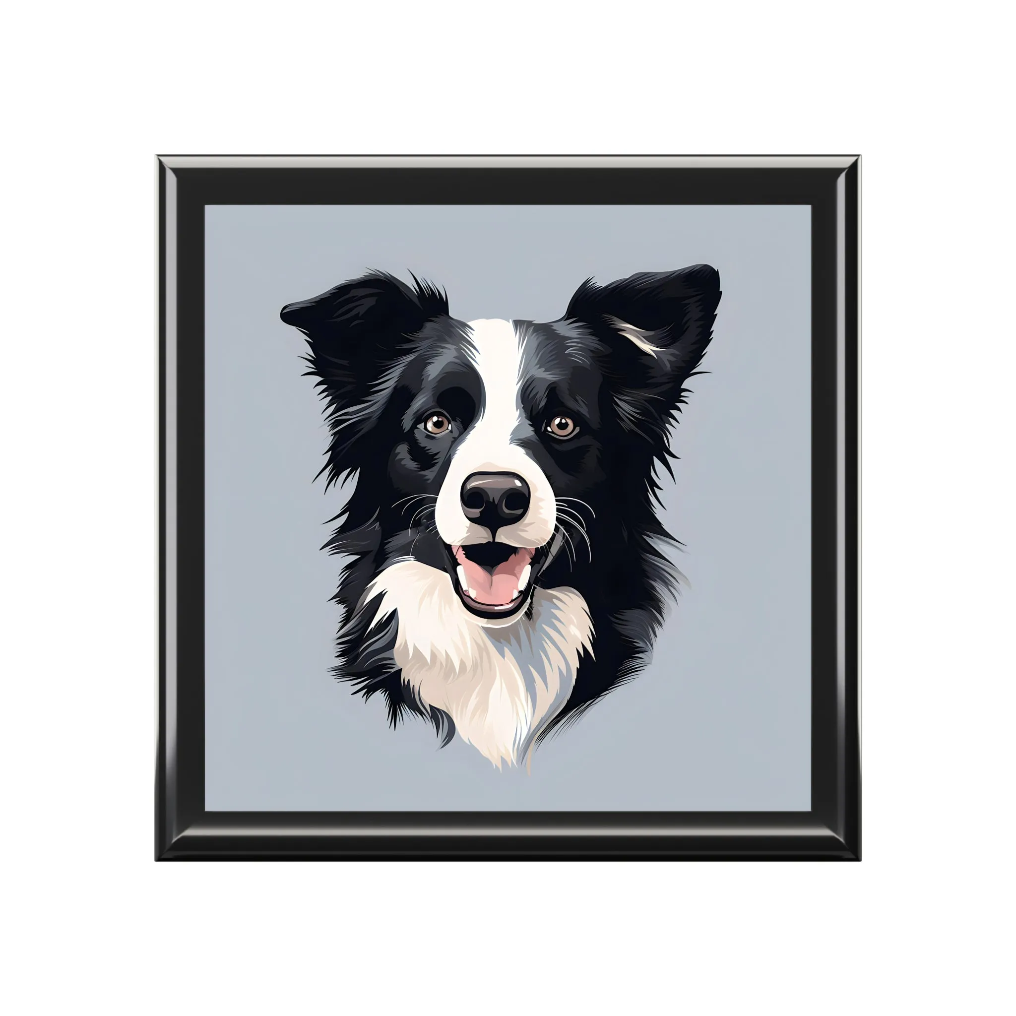 Minimalism Border Collie Art Print Gift and Jewelry Box