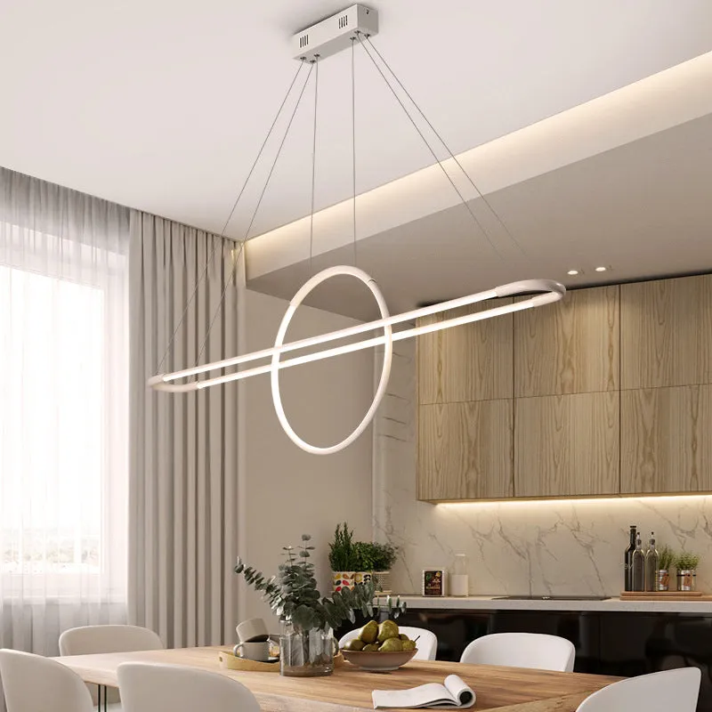 Modern Geometric Island Pendant Light Fixture with LED, Metal Ceiling Dining Room Artistic Lighting