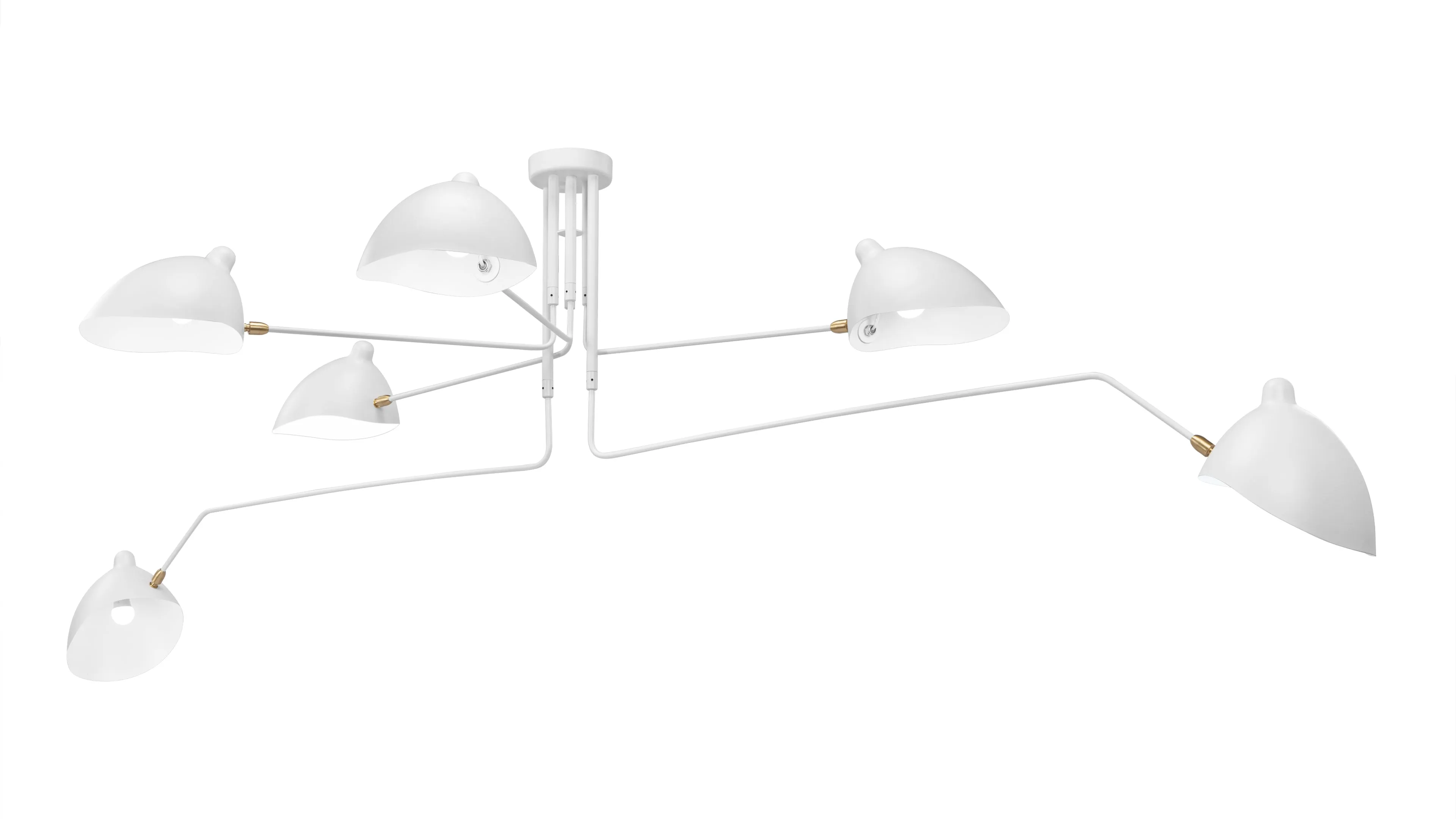 Mouille Ceiling - Mouille Ceiling Light, Six Arms, White, W110 in