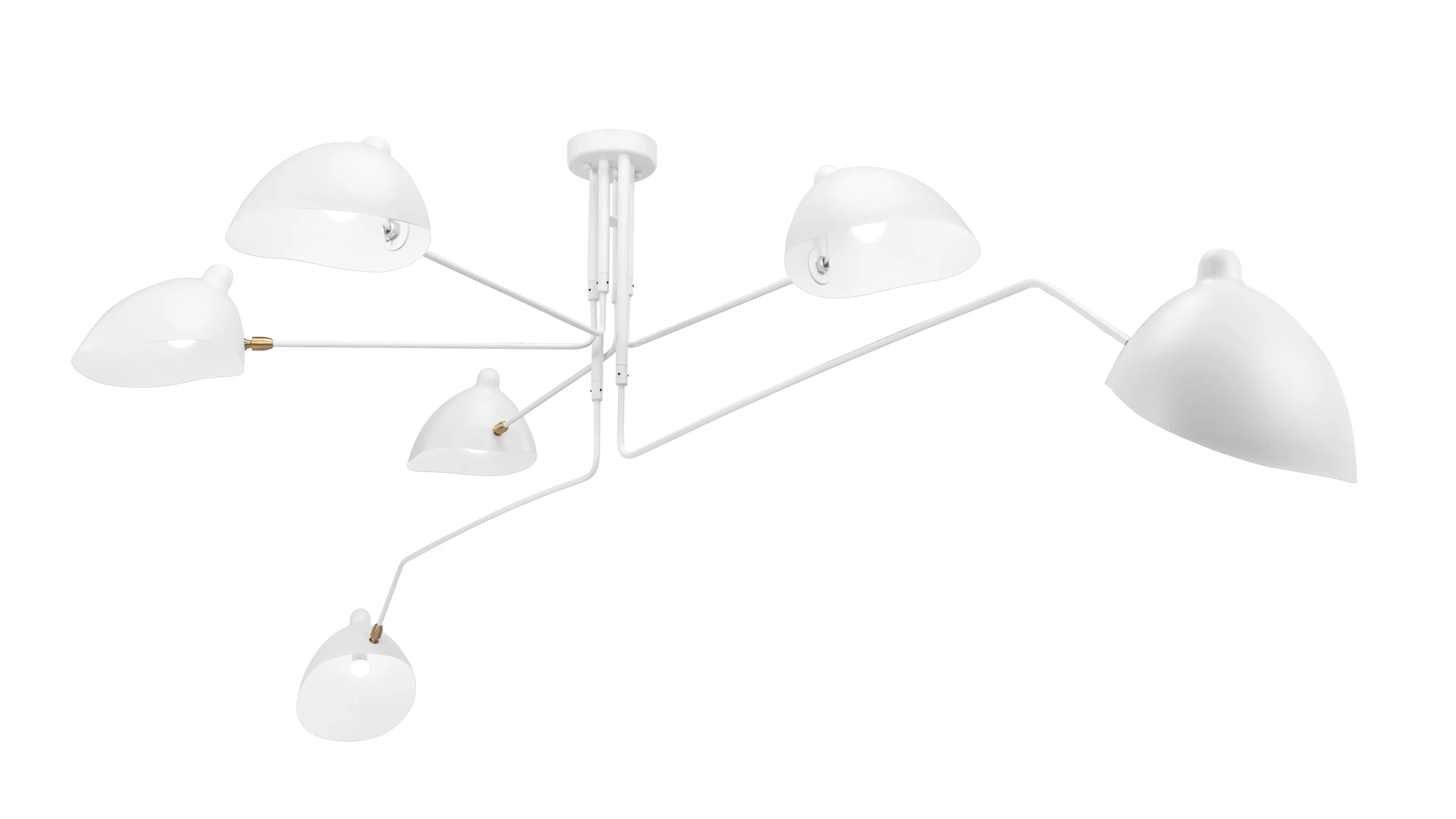 Mouille Ceiling - Mouille Ceiling Light, Six Arms, White, W110 in