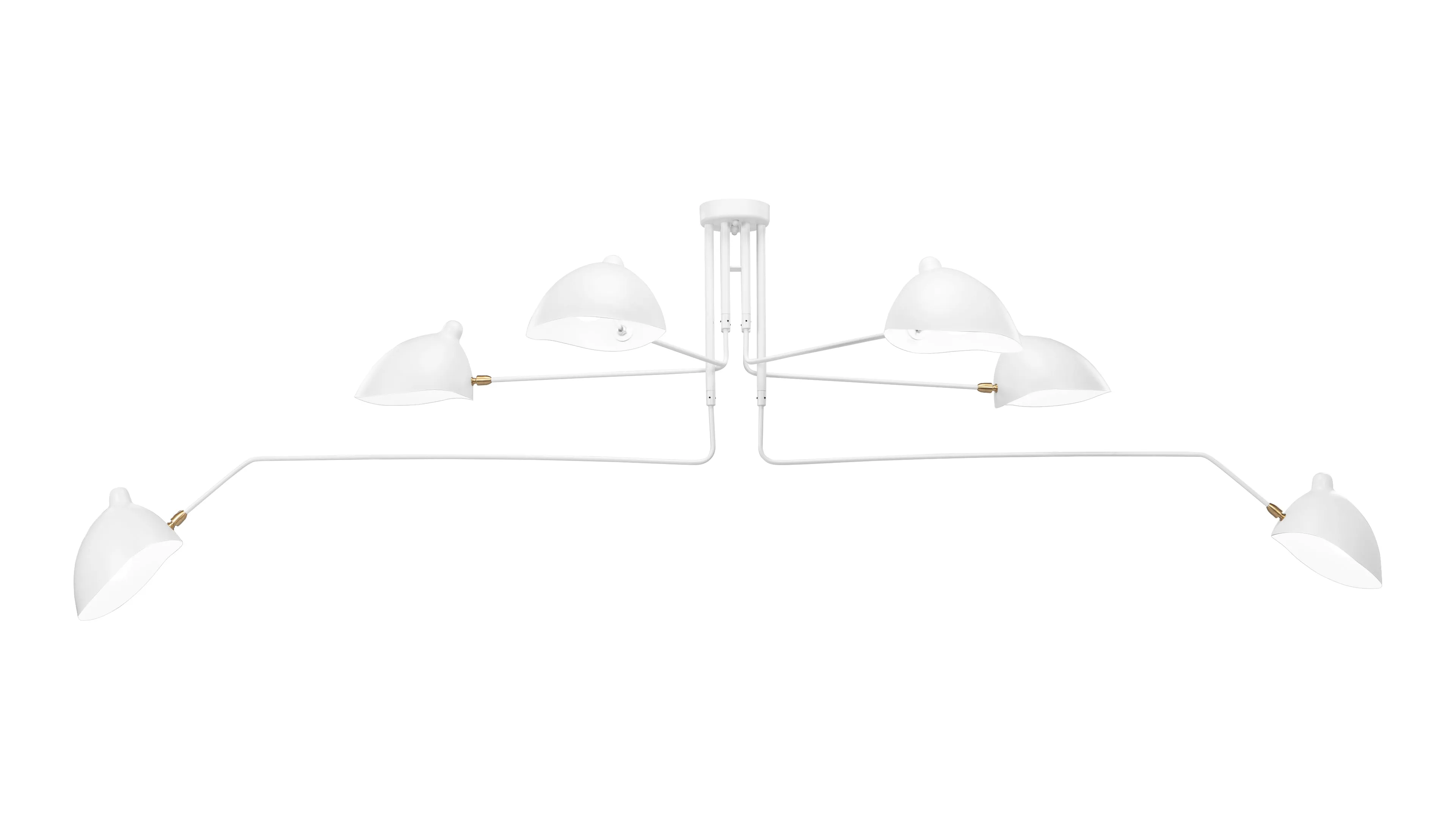 Mouille Ceiling - Mouille Ceiling Light, Six Arms, White, W110 in