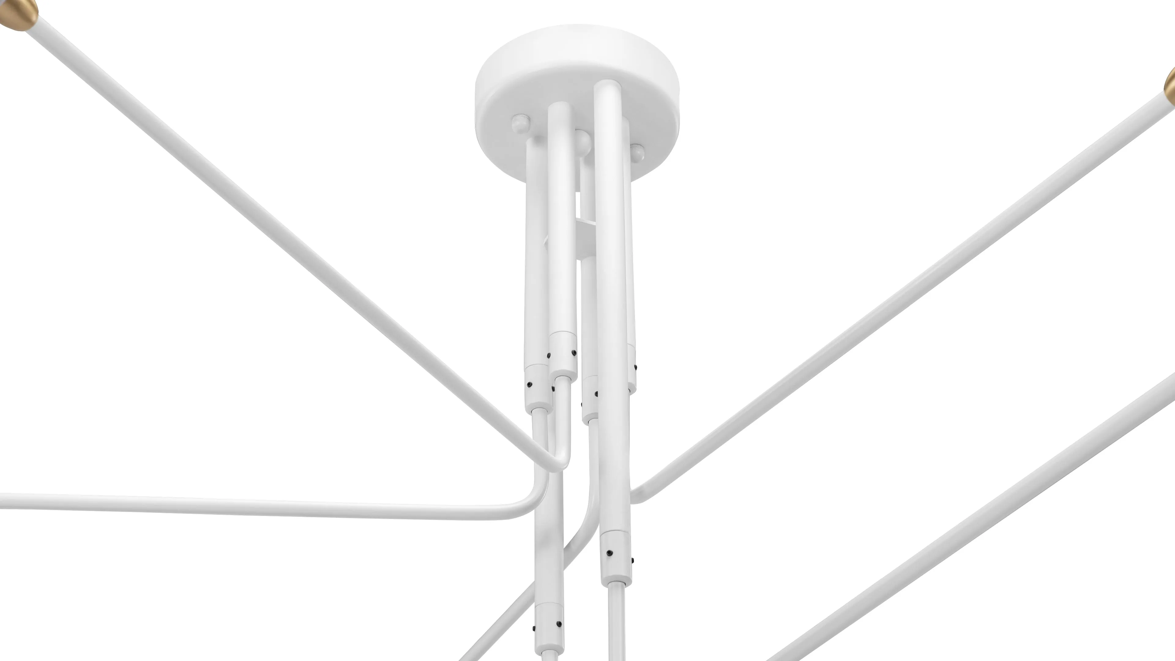 Mouille Ceiling - Mouille Ceiling Light, Six Arms, White, W110 in