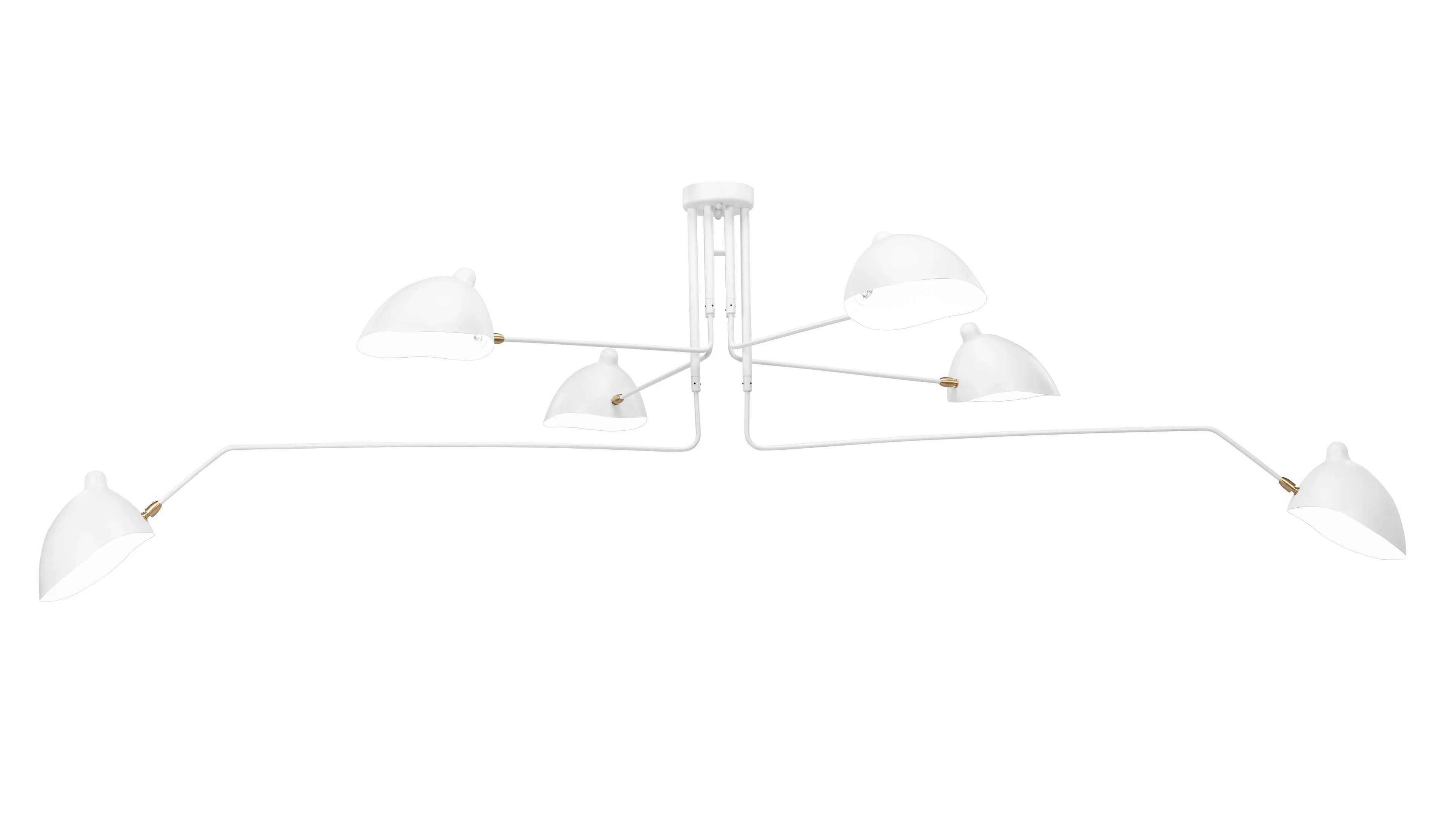 Mouille Ceiling - Mouille Ceiling Light, Six Arms, White, W110 in