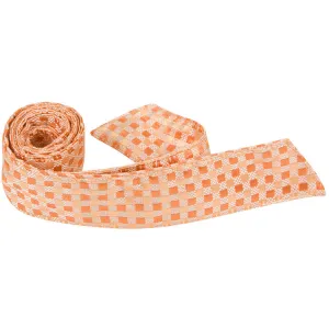 O4 HT - Orange/Silver Gingham - Matching Hair Tie