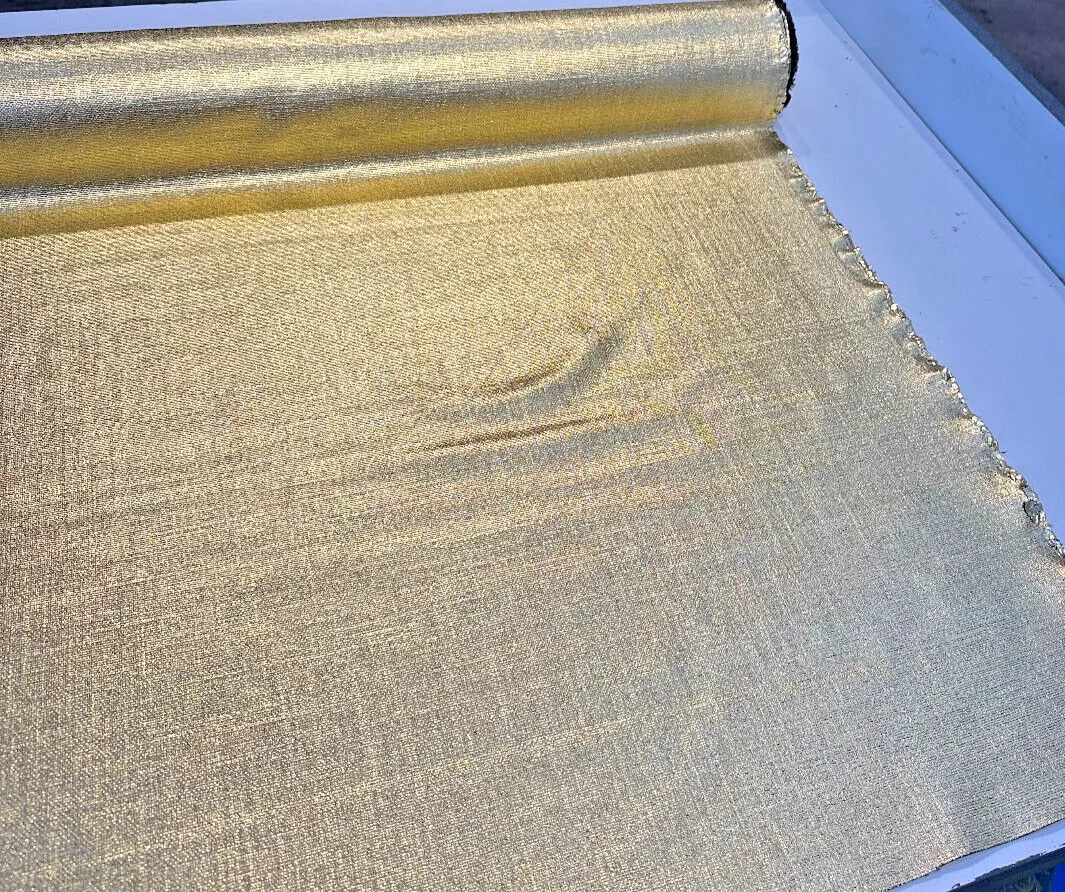 Precious Metal Metallic Gold 24K Heavy Italian Upholstery Fabric By The Yard