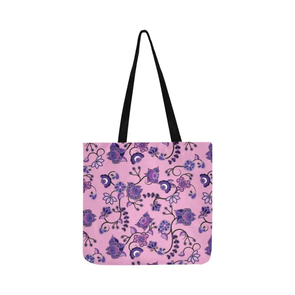 Purple Floral Amour Reusable Shopping Bag (Two sides)