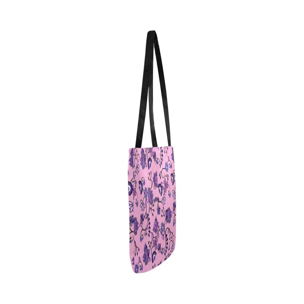 Purple Floral Amour Reusable Shopping Bag (Two sides)