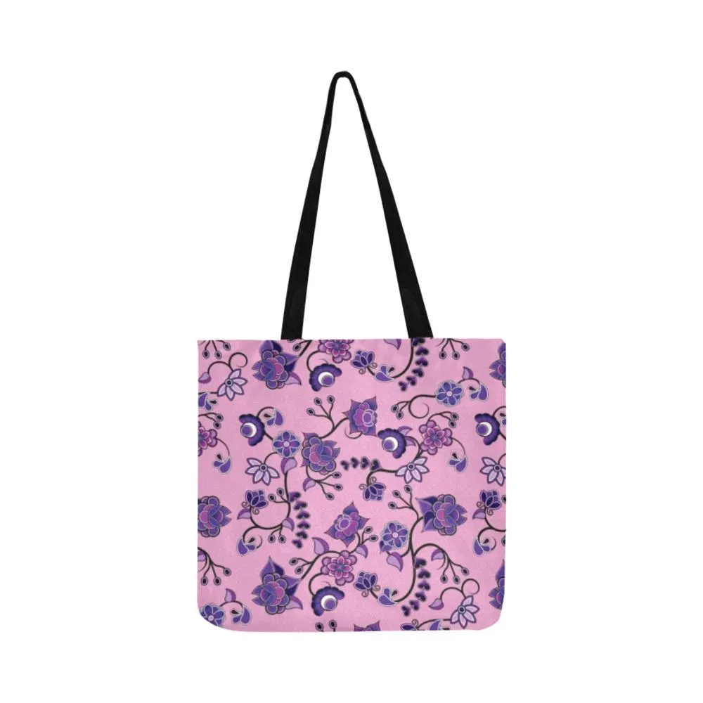 Purple Floral Amour Reusable Shopping Bag (Two sides)