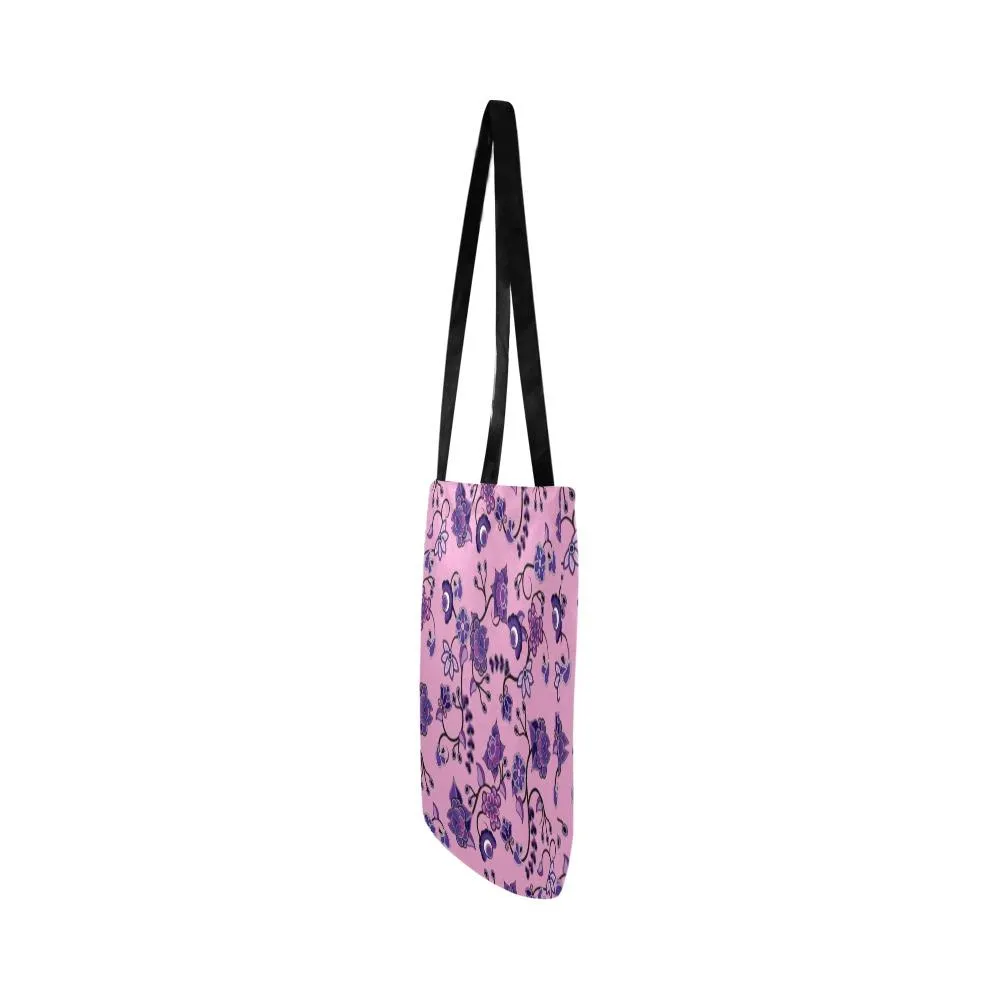 Purple Floral Amour Reusable Shopping Bag (Two sides)