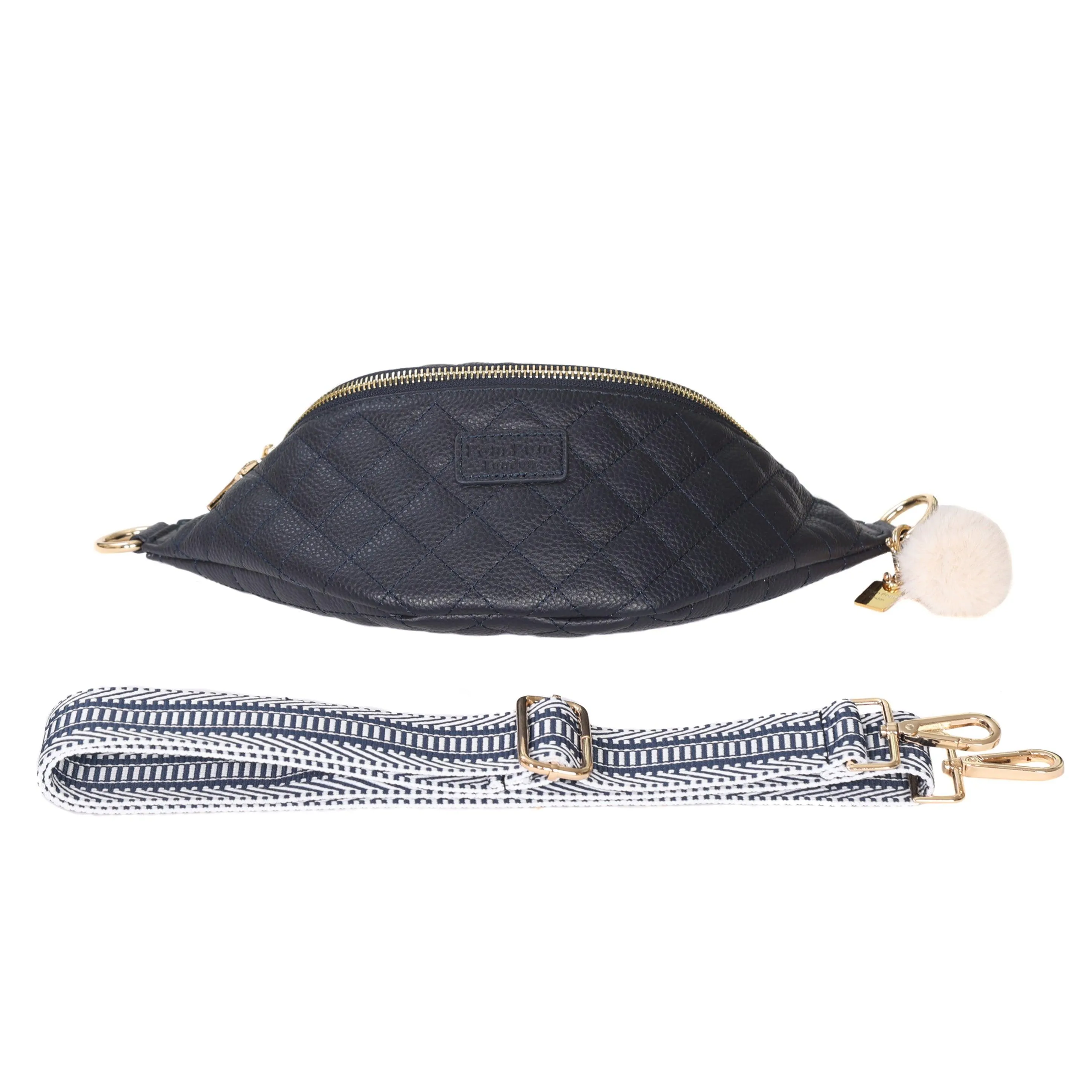 Quilted Bum Bag Navy & Accessories