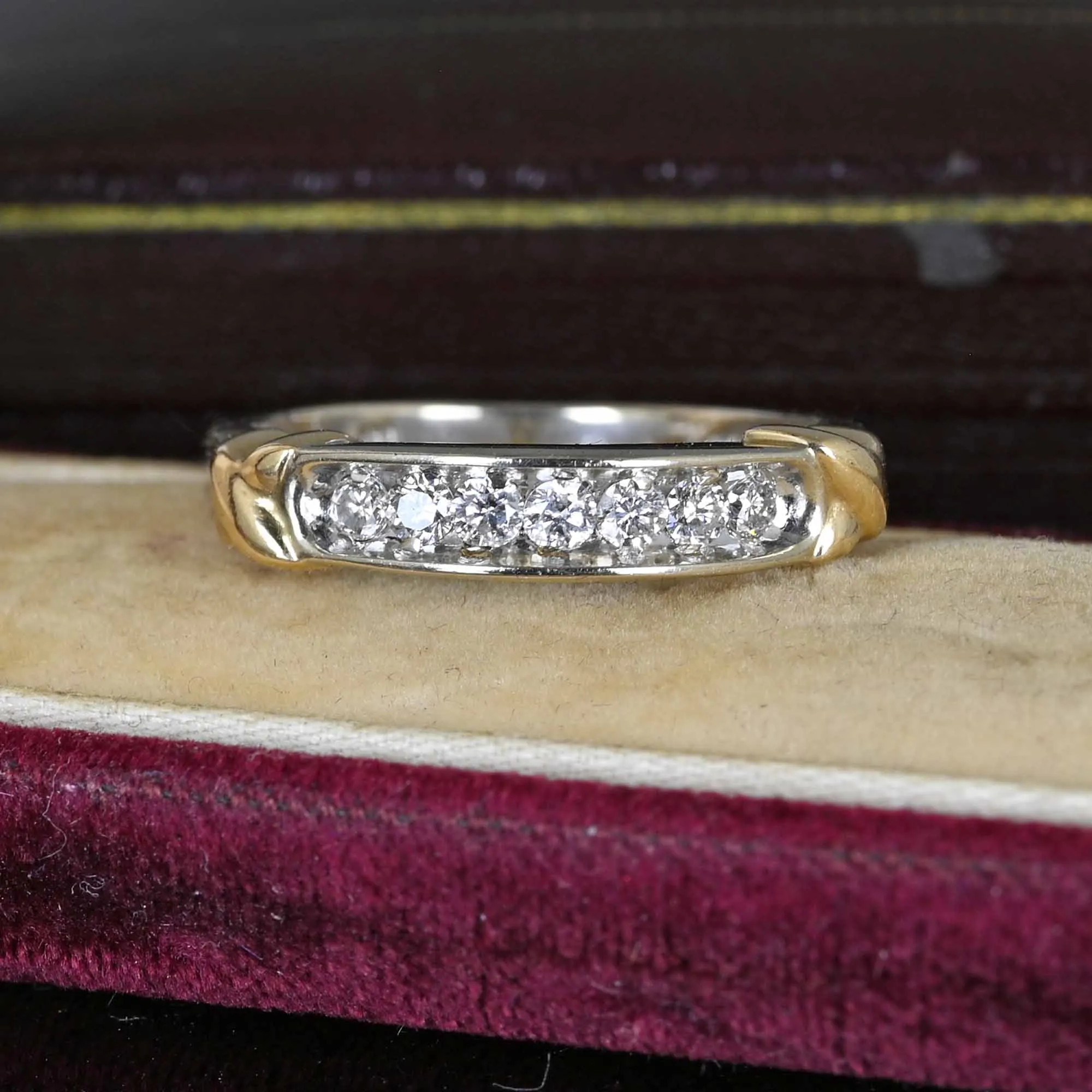 Seven Stone Diamond Half Eternity Ring in White Gold