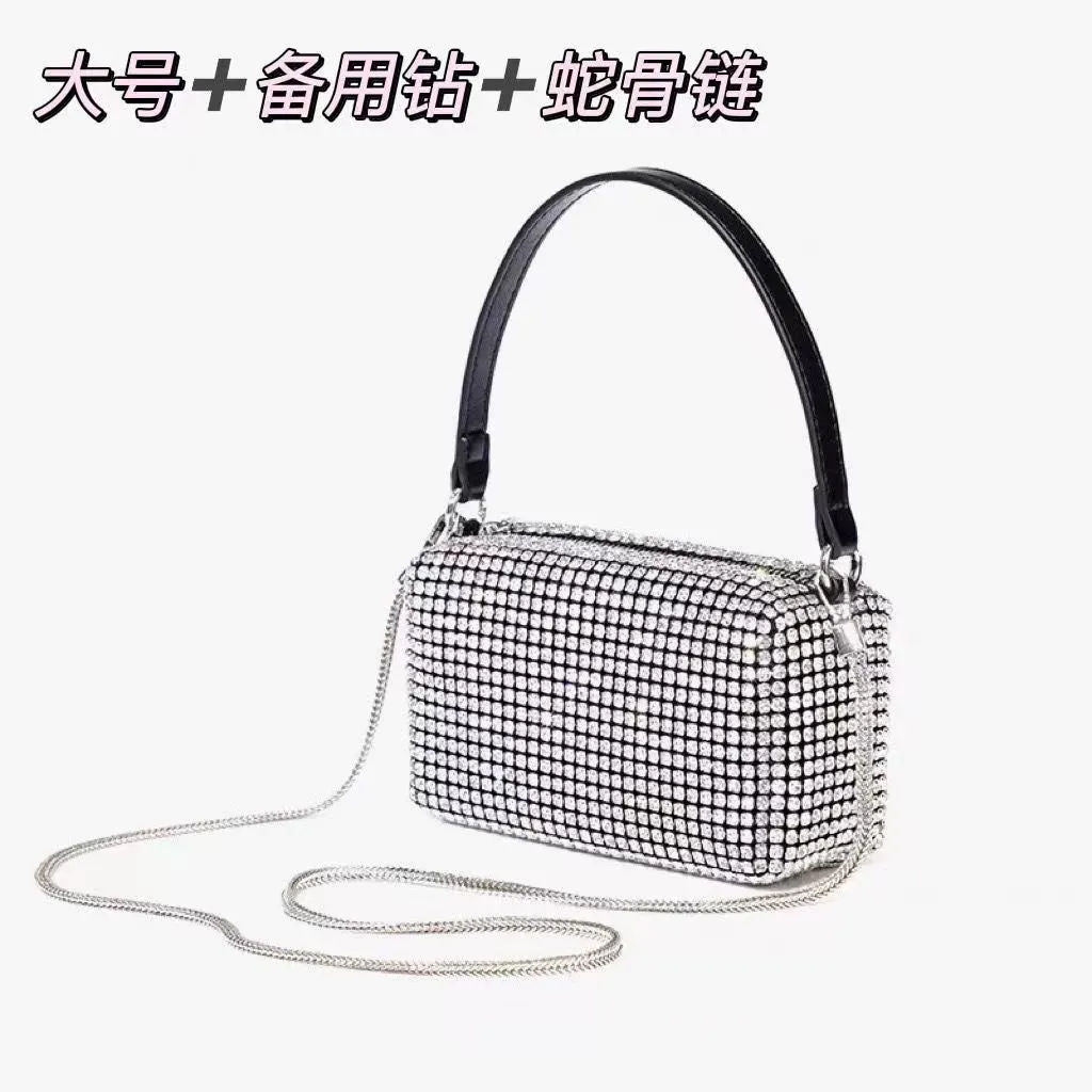 Spring and Summer New Arrival King Rhinestone Bag Women's Bag Easiest for Match over Crystal Bag Shoulder Crossbody Satchel Underarm Bag