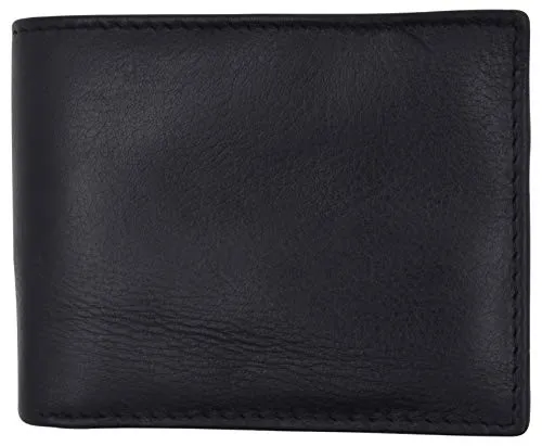 Swiss Marshall RFID Wallets for Men – Premium Quality Men’s Leather Wallet – Black Bifold Wallet - Elegant Handcrafted Design – Large Storage Capacity – Deluxe Packaging