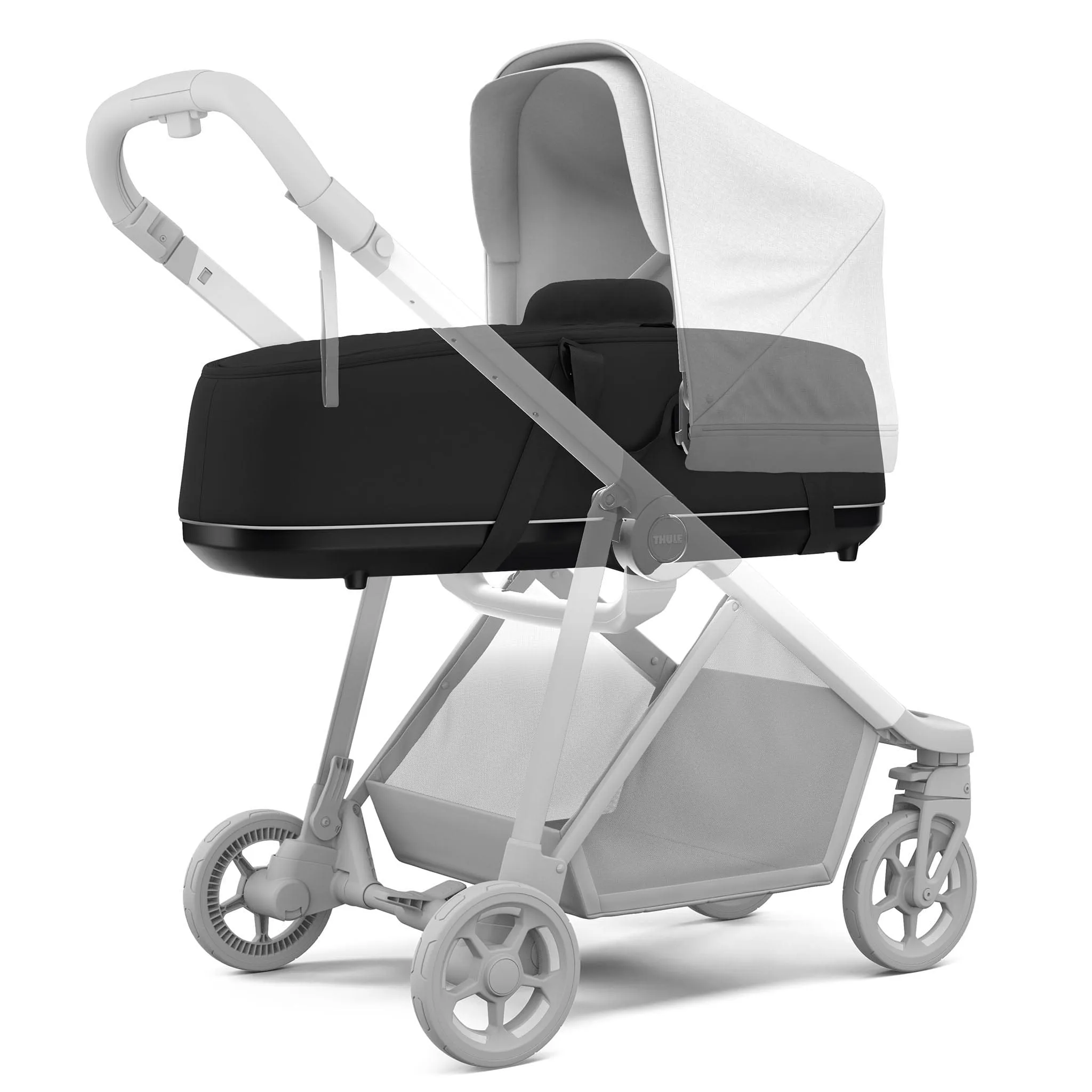 Thule Shine Grey Melange with Bassinet