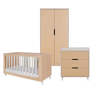 Tutti Bambini Fika 3 Piece Room Set - Light Oak/White Sand