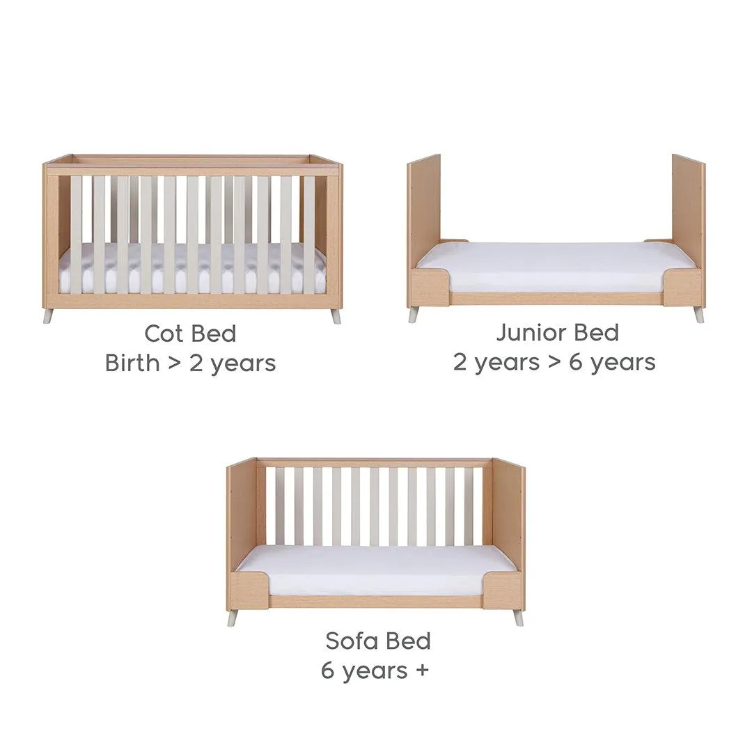 Tutti Bambini Fika 3 Piece Room Set - Light Oak/White Sand