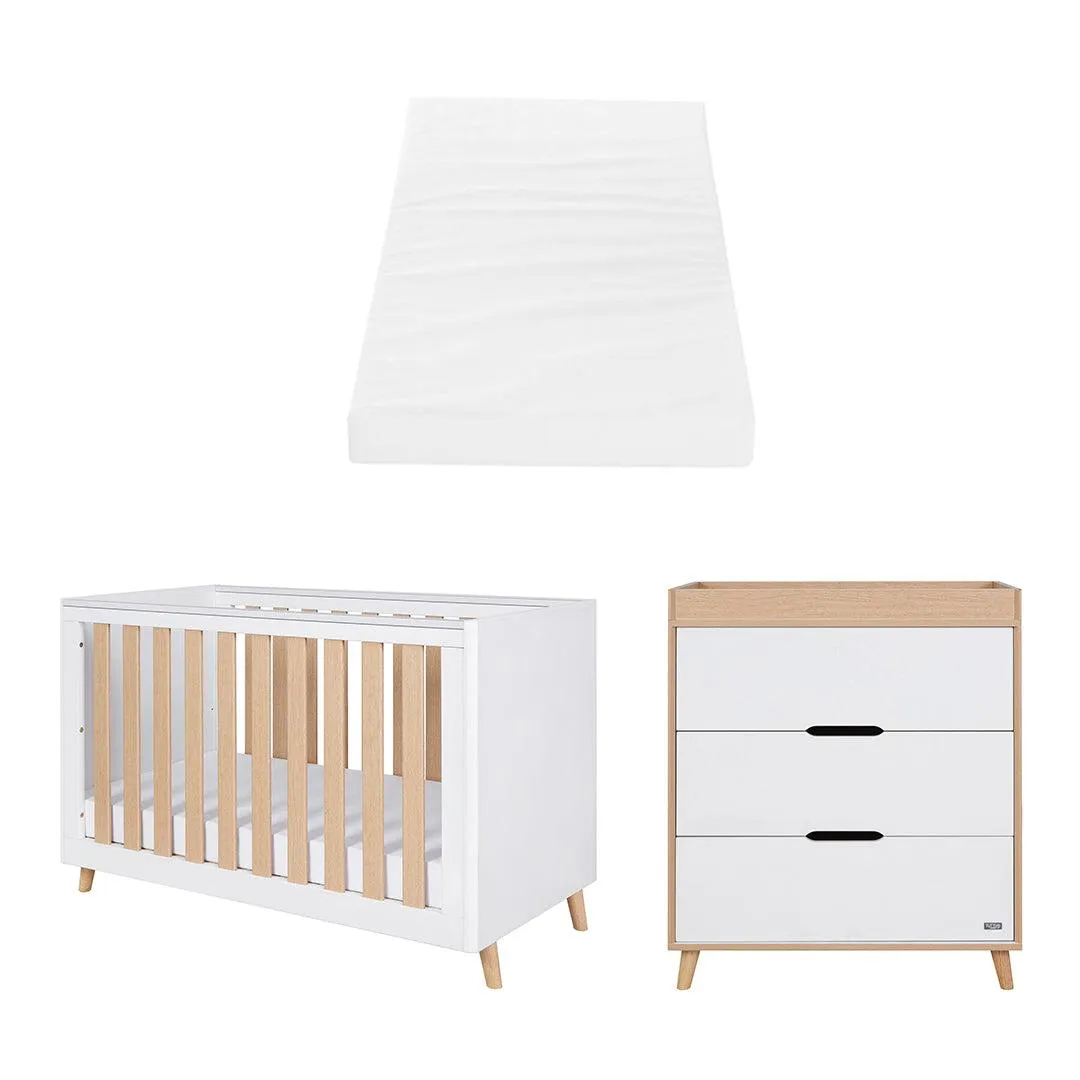 Tutti Bambini Fika Mini 2 Piece Room Set - White/Light Oak