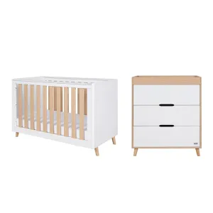 Tutti Bambini Fika Mini 2 Piece Room Set - White/Light Oak