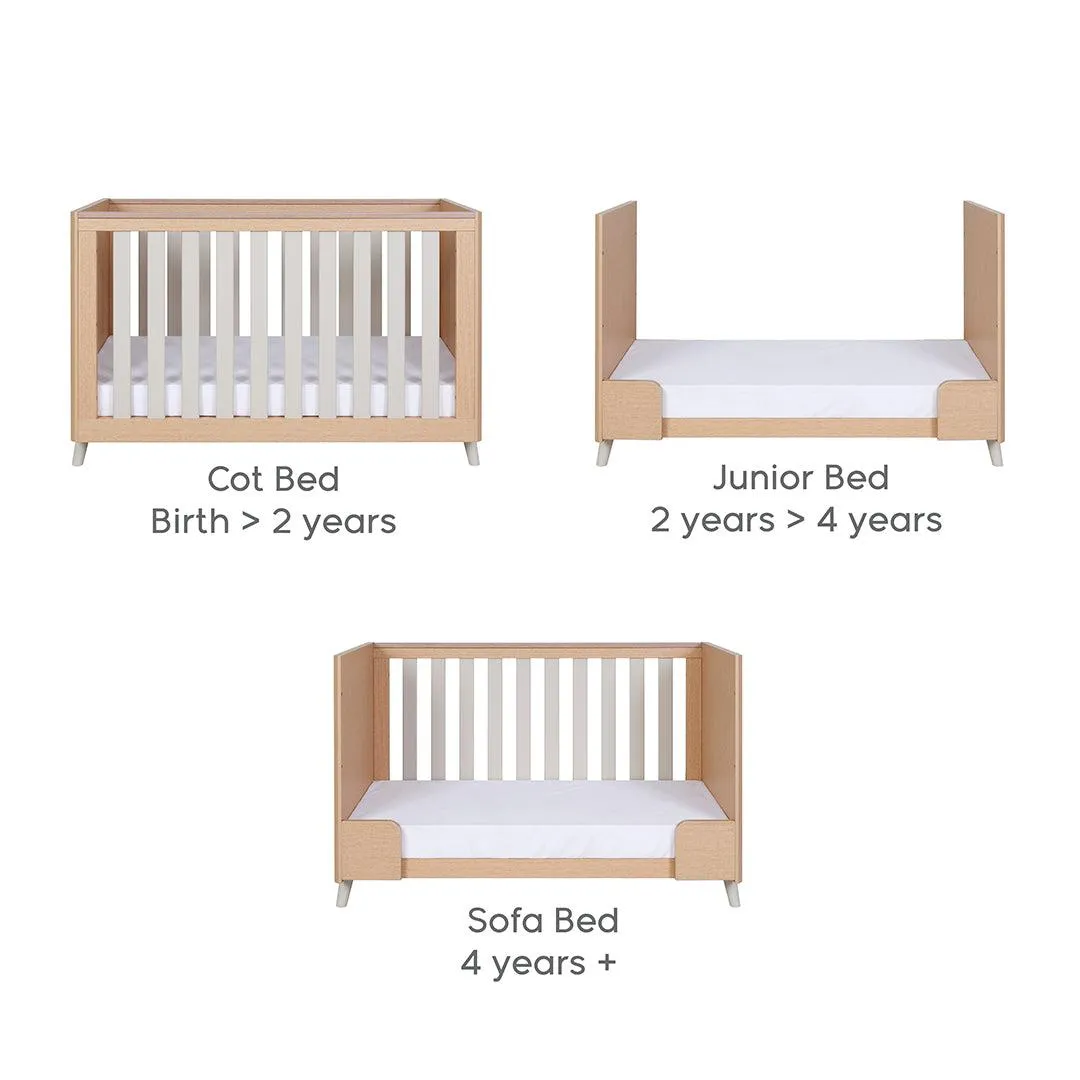 Tutti Bambini Fika Mini 3 Piece Room Set - Light Oak/White Sand