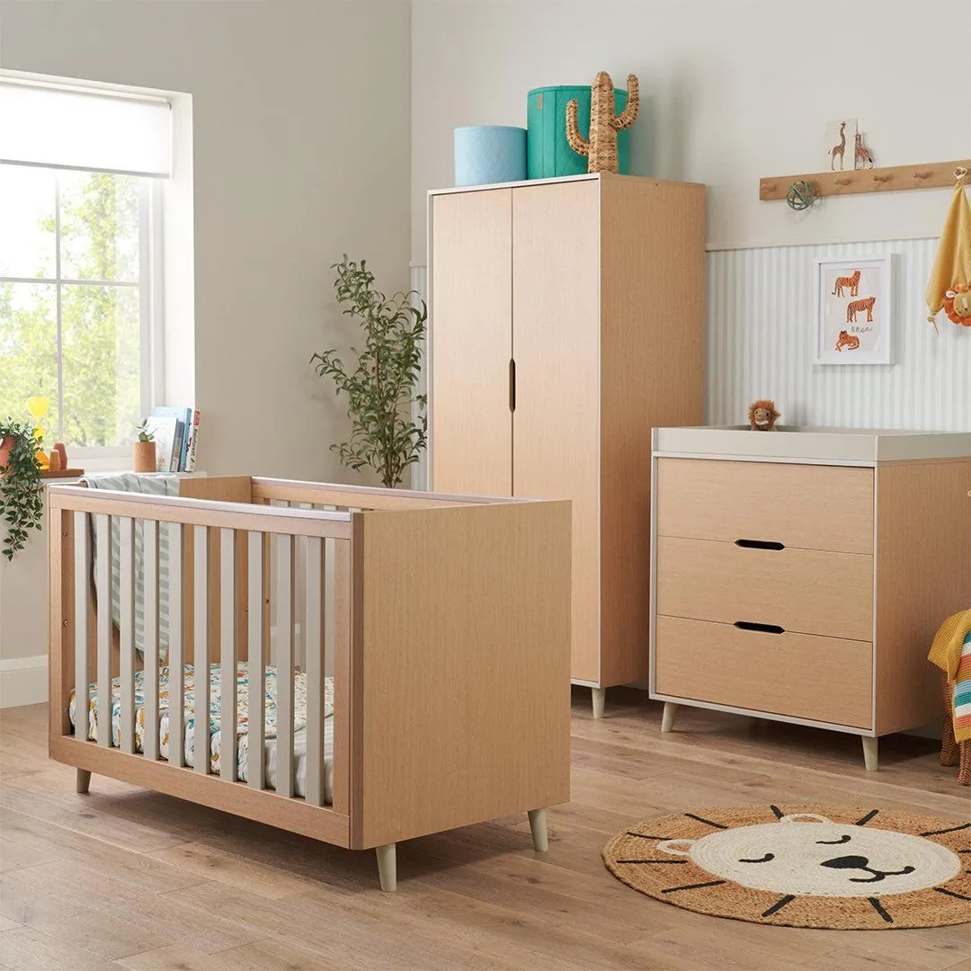 Tutti Bambini Fika Mini 3 Piece Room Set - Light Oak/White Sand