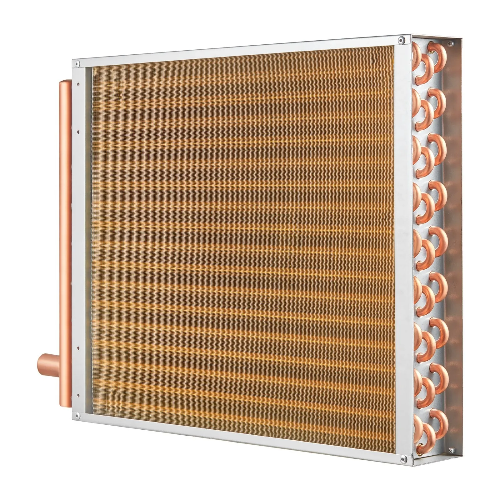 Vevor Heat Exchanger Water to Air 18" x 20" with 3-Row 3/8" Copper Ports New