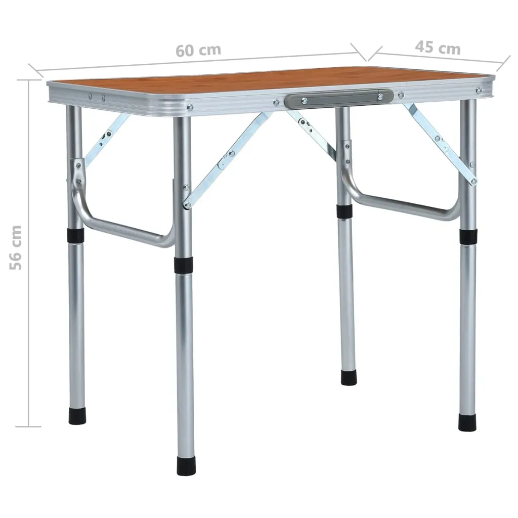 vidaXL Folding Camping Table Aluminium 60x45 cm - Lightweight and Portable