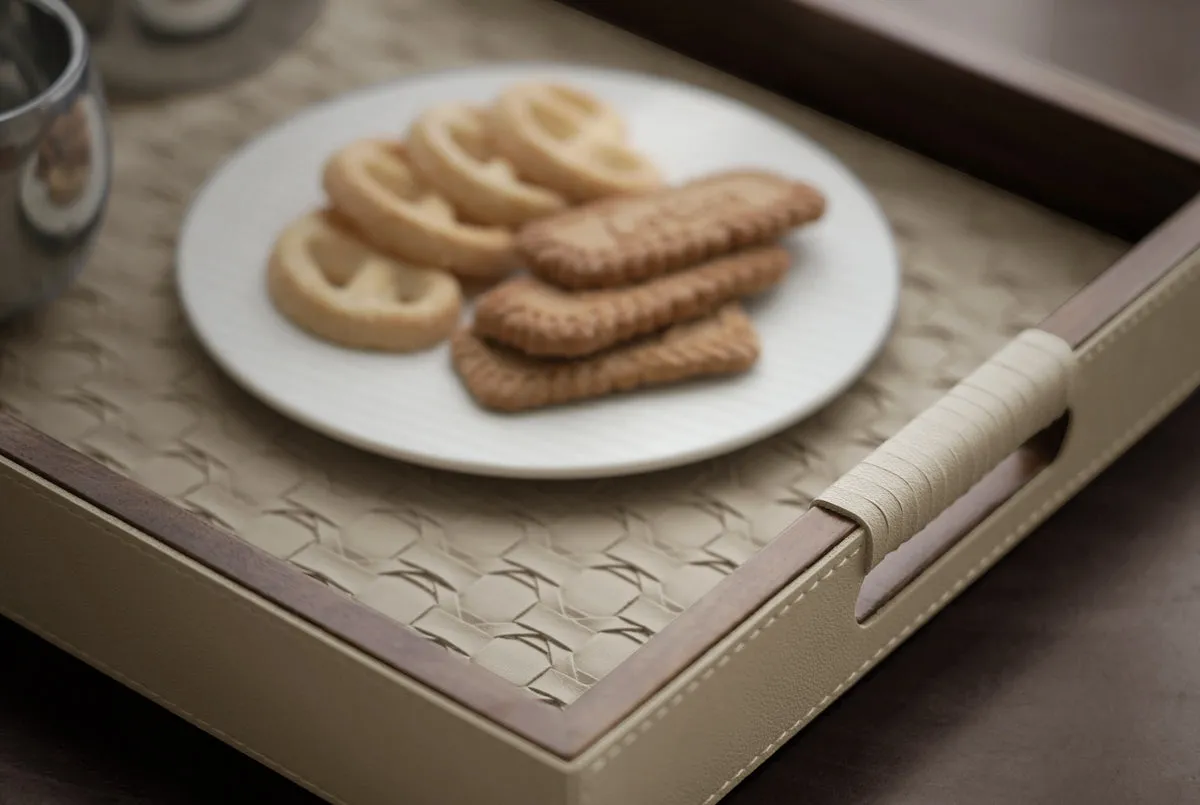 Walnut & Leather Tray