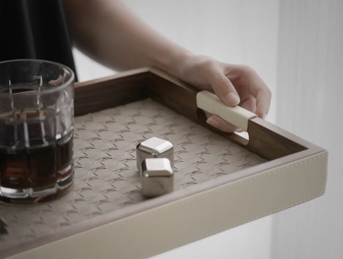 Walnut & Leather Tray