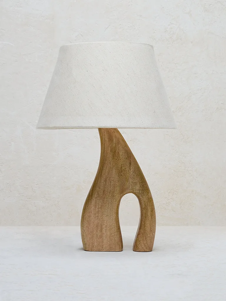 Westside Home Beige Abstract Design Table Lamp- Medium