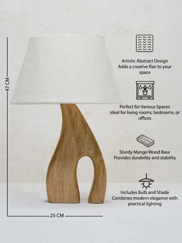 Westside Home Beige Abstract Design Table Lamp- Medium