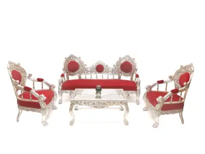 White Metal Fitted Royal Sofa Set