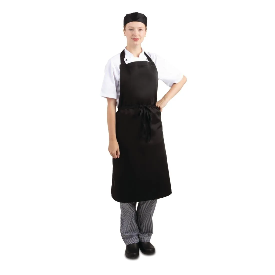 Whites Bib Apron Polycotton Black - A279